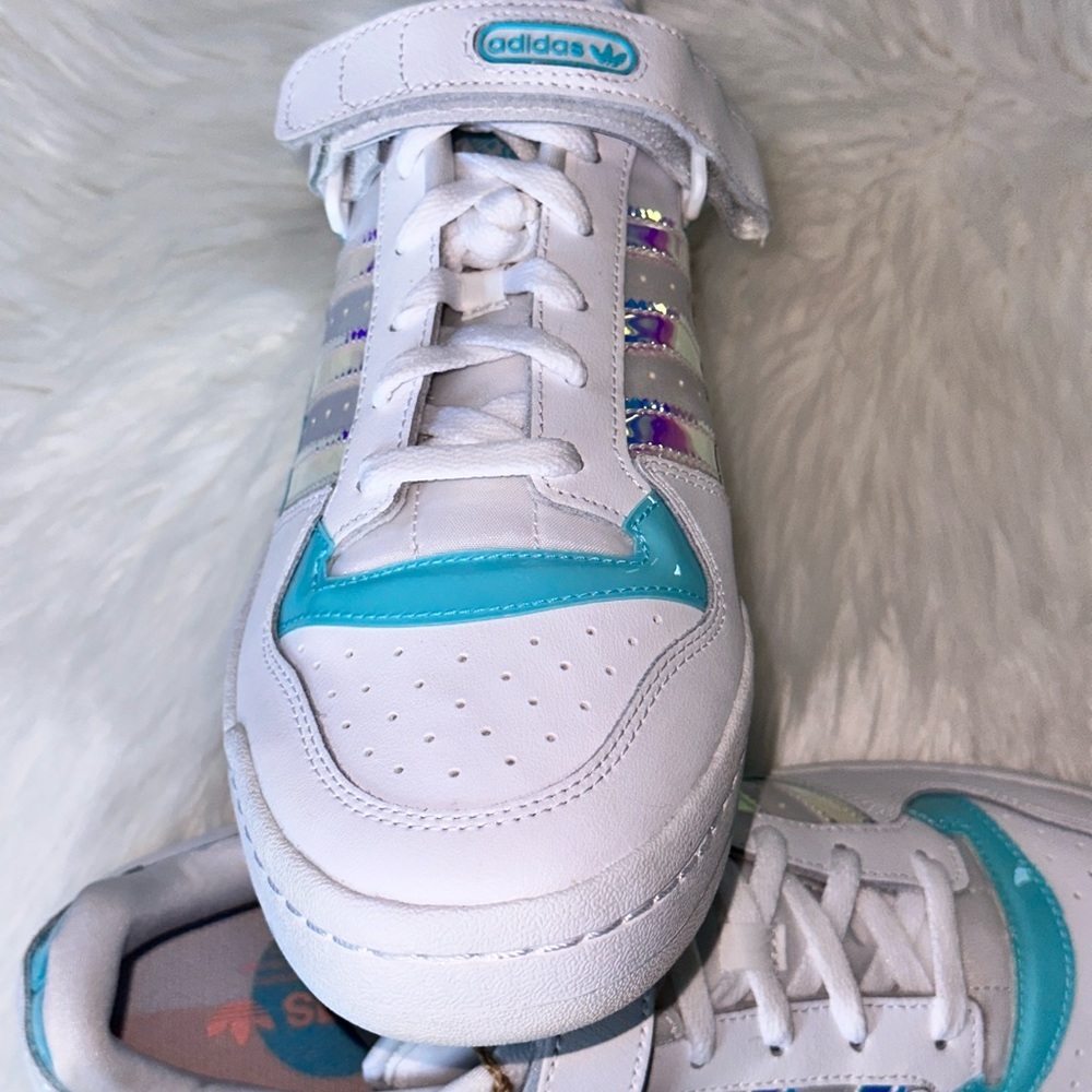 New Adidas Forum Low Cloud White Pulse Aqua GX3398 Men's Sneakers Shoes SIZE 11 - Picture 9 of 16